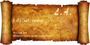 Löwi Anna névjegykártya
